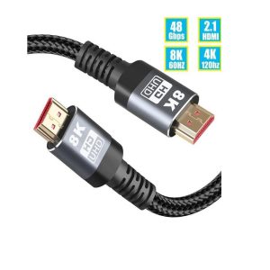 8K Ultra High Speed HDMI Cable,48Gbps Braided HDMI Cord,8K 60hz,4K 120hz,eARC,HDCP 2.2&2.3 - Compatible for HDTV/PS5/Xbox